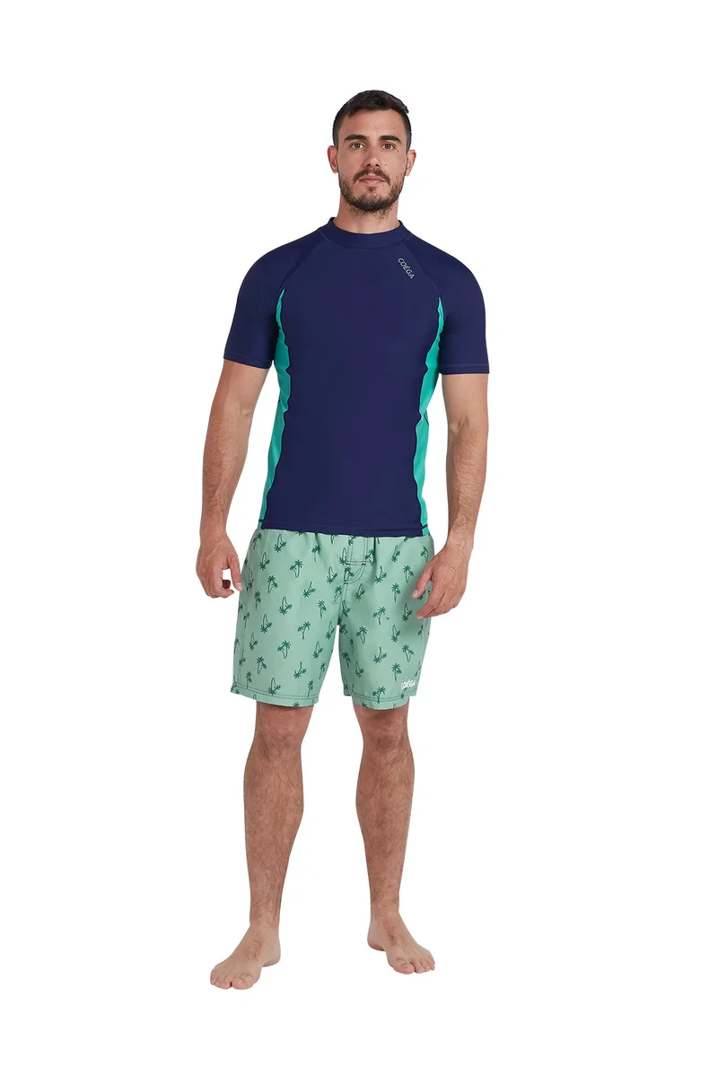 COEGA SUNWEAR  COEGA  Mens Mens Rashguard Short Sleeve - Navy Spring Palms for Men | Best Price UAE